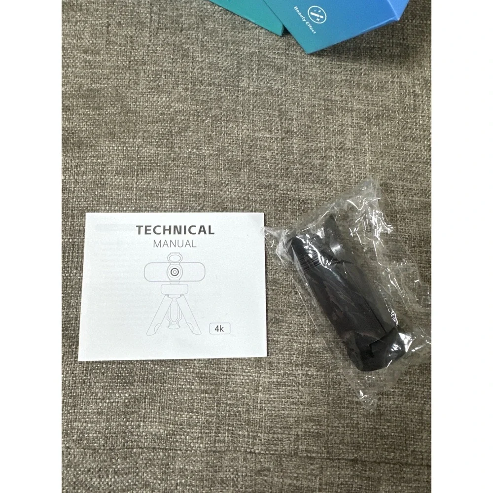 4K Ultra HD AutoFocus Webcam with Privacy Cover Tripod and Built-in Mic Black